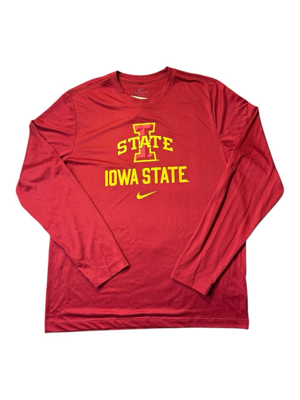 Iowa State Cyclones Nike Dri-FIT Long Sleeve T-Shirt Crimson Red, Men’s Sz Large